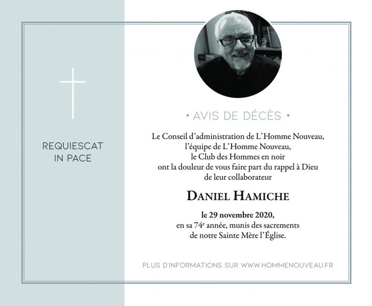 L'hommage du Club des Hommes en Noir à Daniel Hamiche L'Homme Nouveau