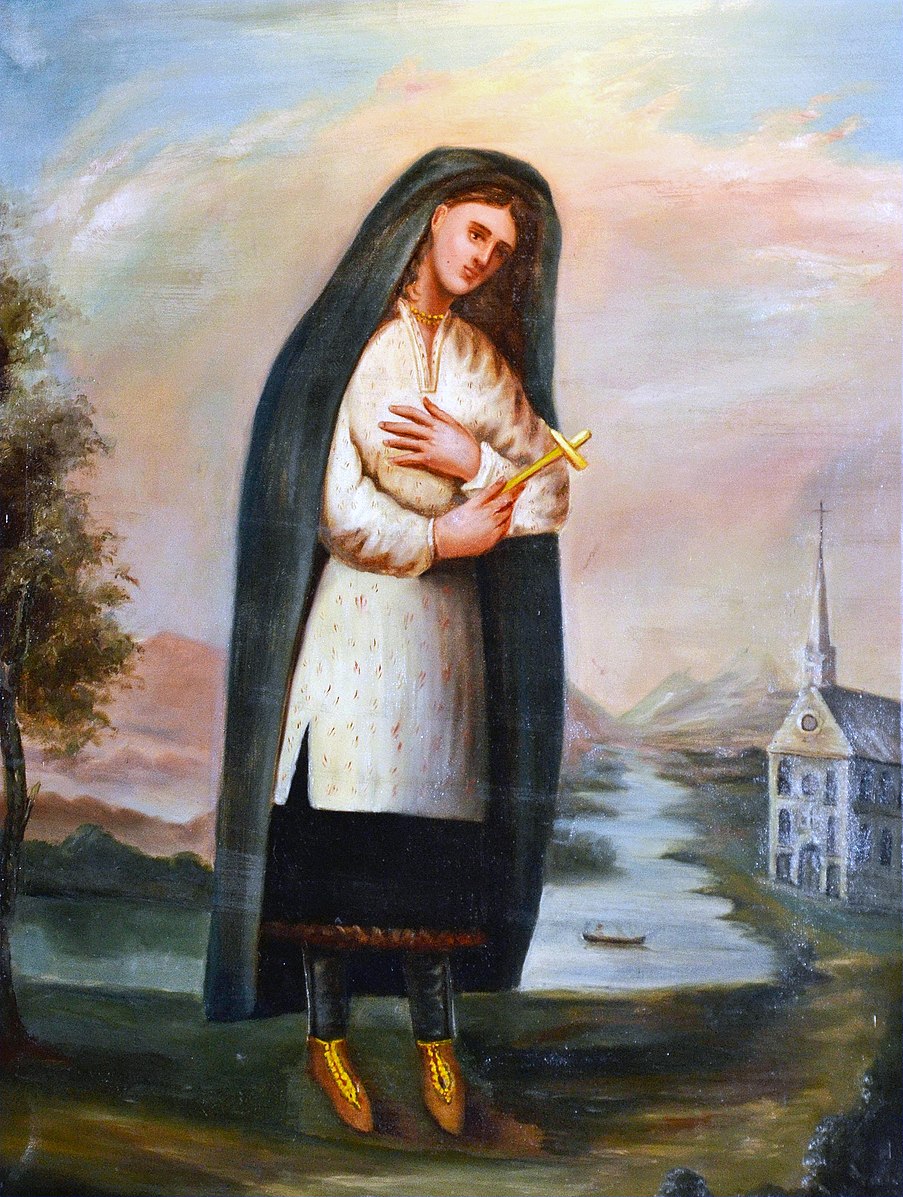 Kateri Tekakwitha - Peinture à l'huile par Joseph Légaré (1843)