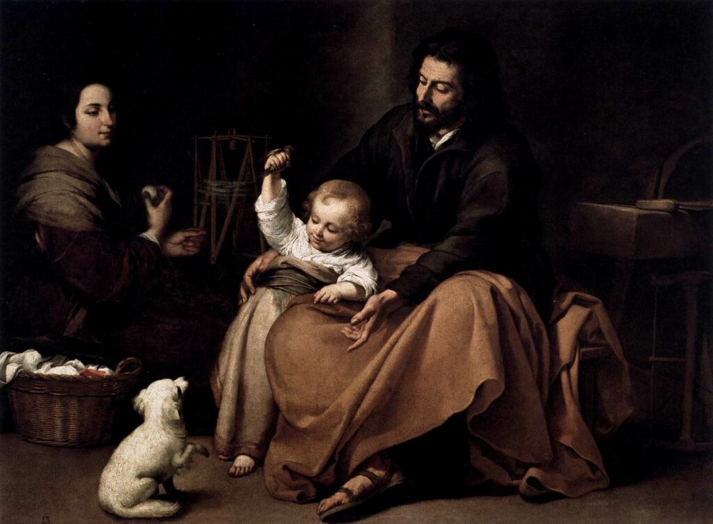 Bartolome Esteban Perez Murillo The Holy Family with a Bird WGA16356 2 famille