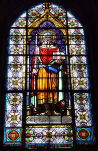 1024px Aurillac eglise Saint Geraud vitrail 1 croisade