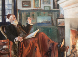 By the fireside by P. S. Kroyer with frame scaled e1765881956609 noël