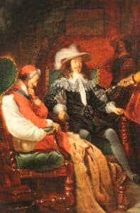 Cinq Mars rendant son epee a Louis XIII Claudius Jacquand MBA Lyon 2014 detail 2 Compagnie du Saint-Sacrement