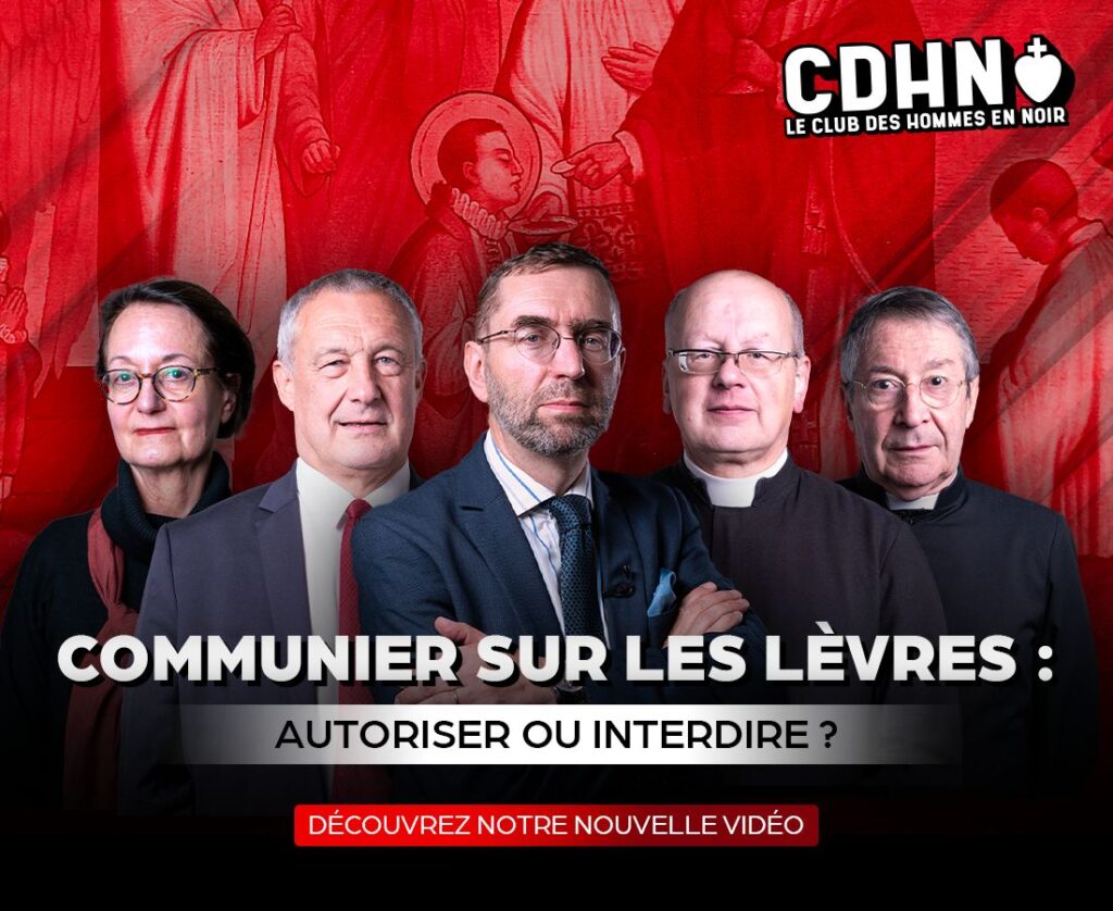 Communier sur les lèvres : autoriser ou interdire ? 1 club des hommes en noir communion